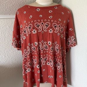 Red Bandana Print Shirt